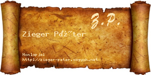 Zieger Péter névjegykártya